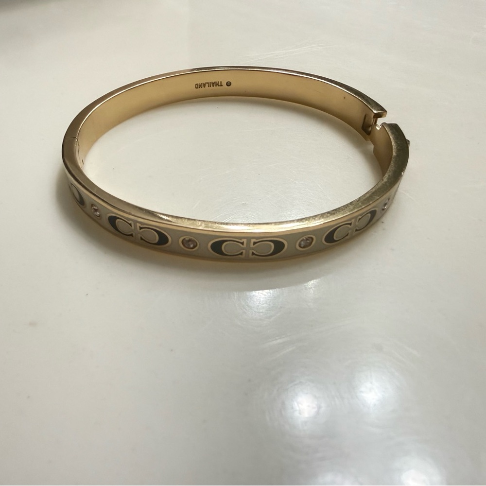 Coach Signature Gold Enamel Bangle - Picture 2 of 6